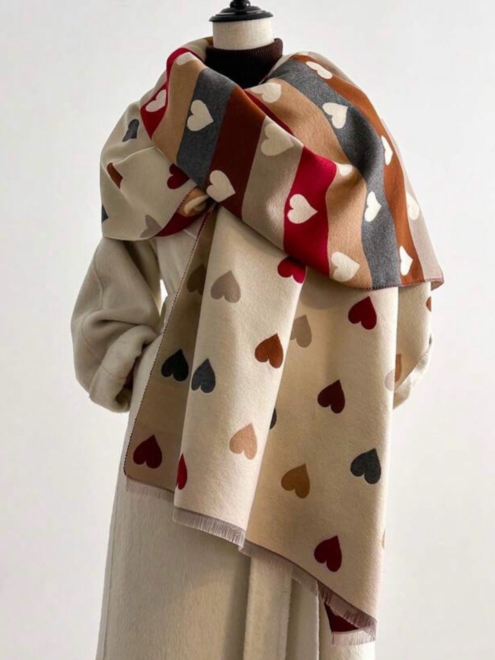 Jacquard Knit Scarf | Lots of Hearts 🧡💚♥️💙